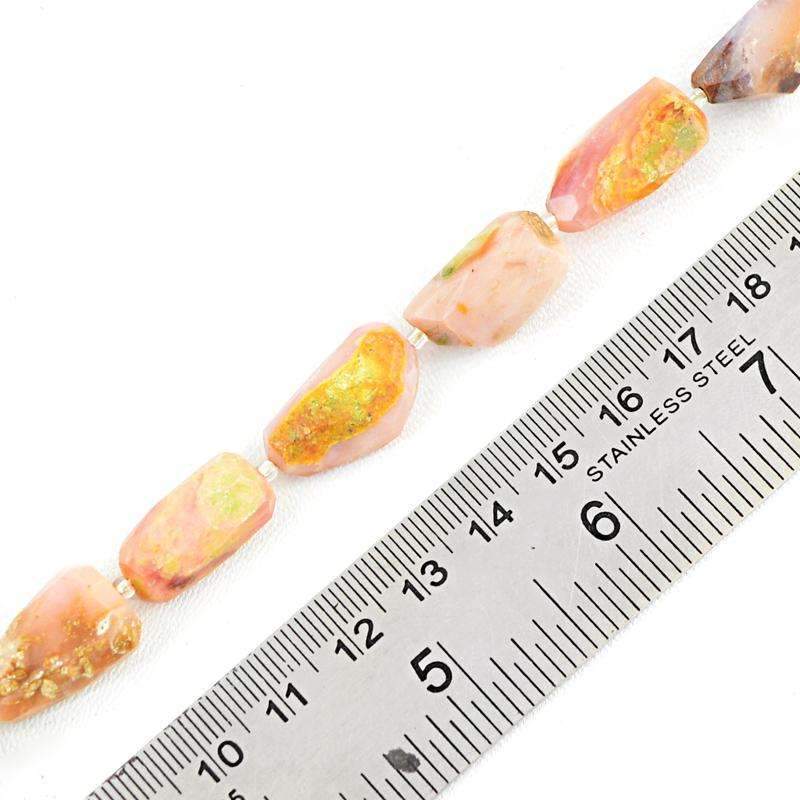 gemsmore:Pink Australian Opal Beads Strand - Natural Faceted Drilled