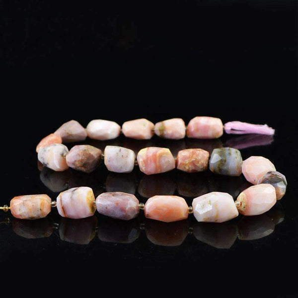 gemsmore:Pink Australian Opal Beads Strand - Natural Faceted Drilled