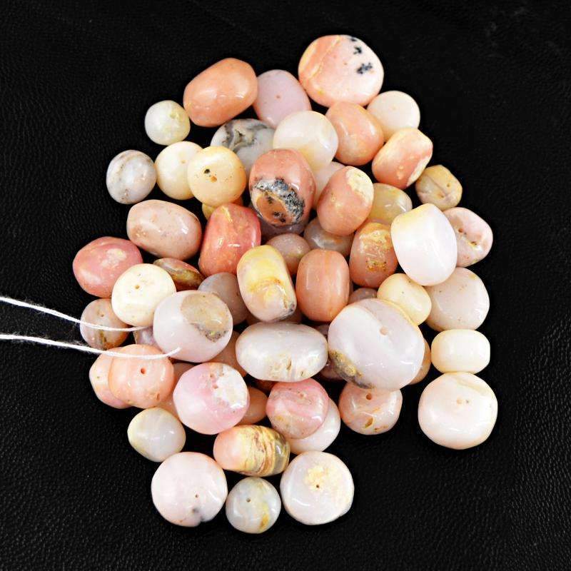 gemsmore:Pink Australian Opal Drilled Beads Lot Natural Round Shape