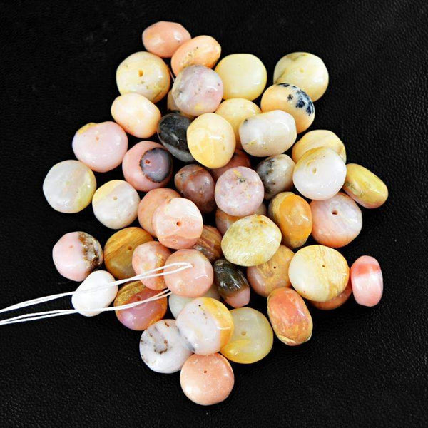 gemsmore:Pink Australian Opal Drilled Beads Lot Natural Round Shape