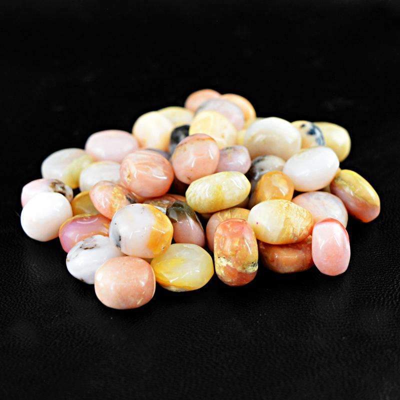 gemsmore:Pink Australian Opal Drilled Beads Lot Natural Round Shape