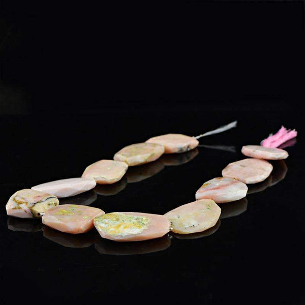 gemsmore:Pink Australian Opal Drilled Beads Strand - Natural Faceted