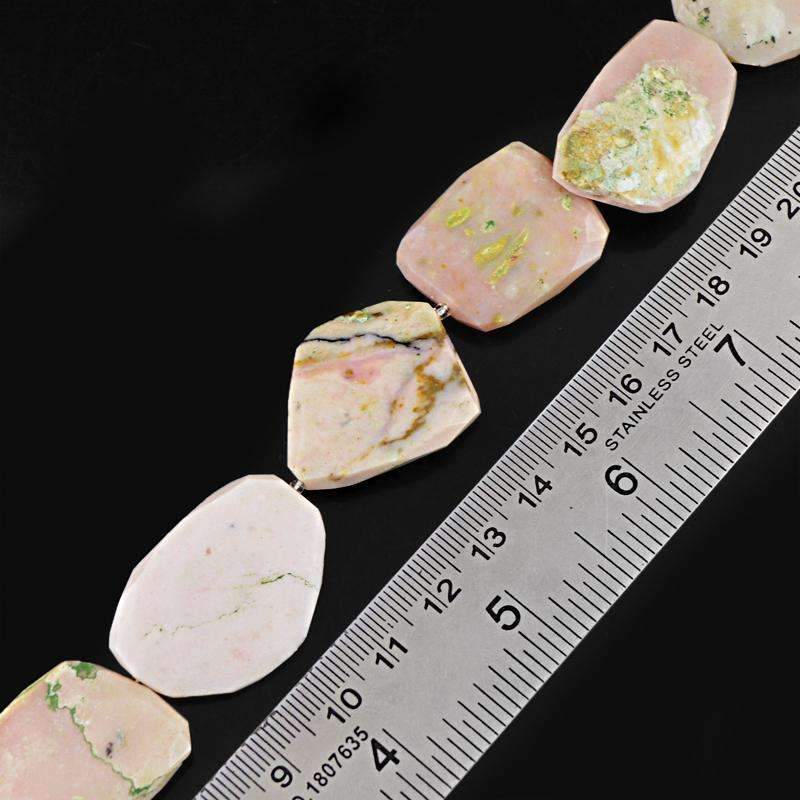 gemsmore:Pink Australian Opal Drilled Beads Strand - Natural Faceted