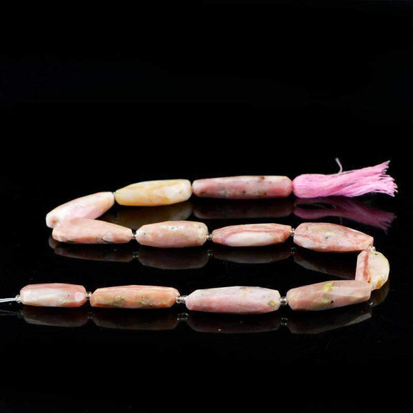 gemsmore:Pink Australian Opal Drilled Beads Strand - Natural Faceted
