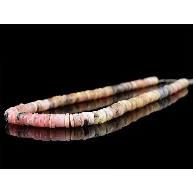 gemsmore:Pink Australian Opal Drilled Beads Strand - Natural Round Shape