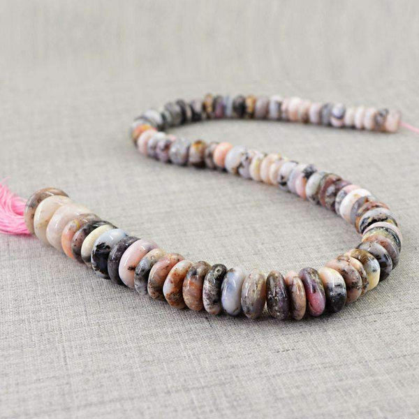 gemsmore:Pink Australian Opal Drilled Beads Strand Natural Round Shape