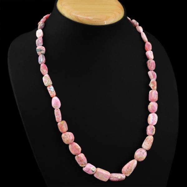 gemsmore:Pink Australian Opal Necklace Natural 20 Inches Long Untreated Beads