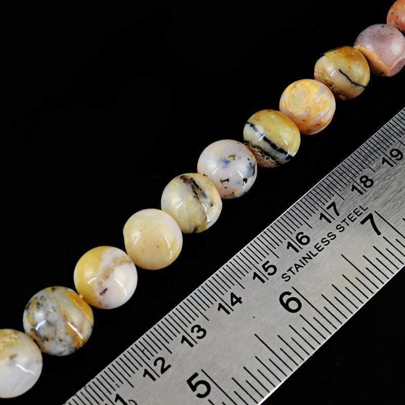 gemsmore:Pink Australian Opal Strand Natural Untreated Drilled Round Beads