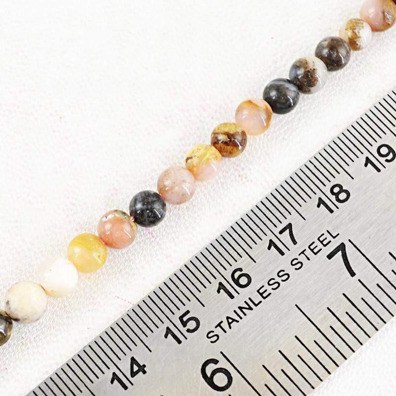gemsmore:Pink Australian Opal Strand Natural Untreated Round Shape Beads