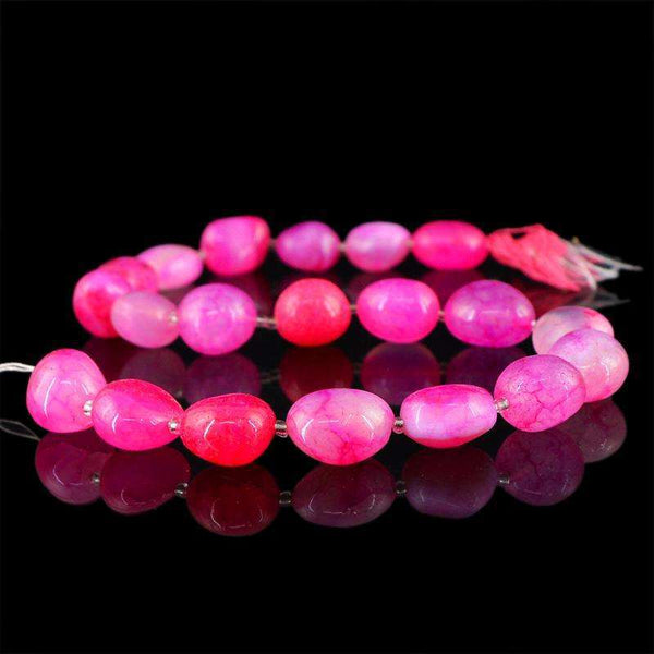 gemsmore:Pink Onyx Beads Strand - Natural Untreated Drilled