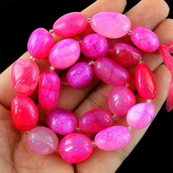 gemsmore:Pink Onyx Beads Strand Natural Drilled