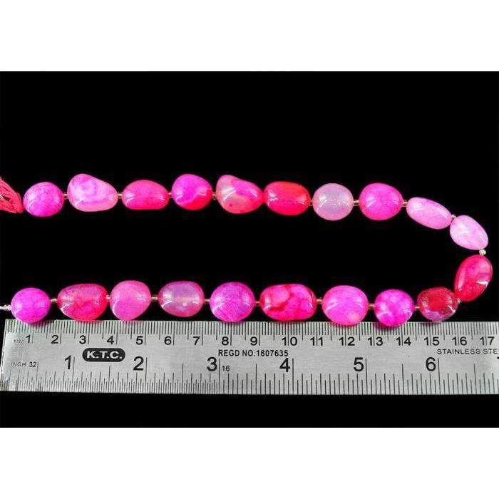 gemsmore:Pink Onyx Beads Strand Natural Drilled