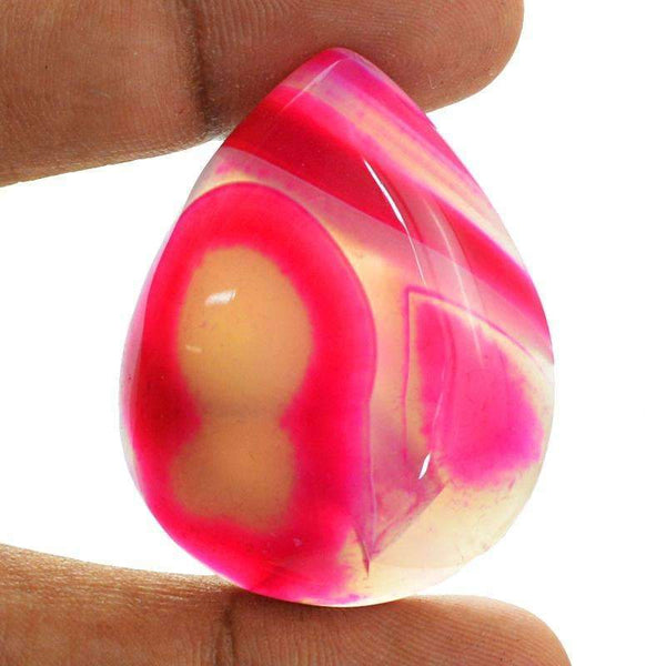 gemsmore:Pink Onyx Gemstone Natural Pear Shape