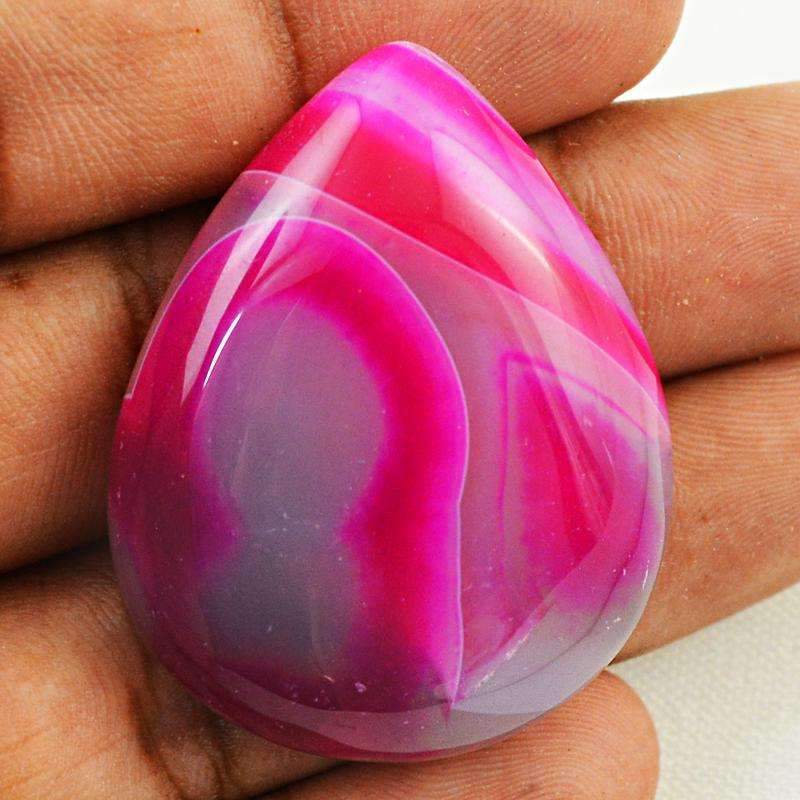 gemsmore:Pink Onyx Gemstone Natural Pear Shape