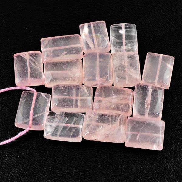 gemsmore:Pink Rose Quartz Beads Lot - Natural Drilled Beads