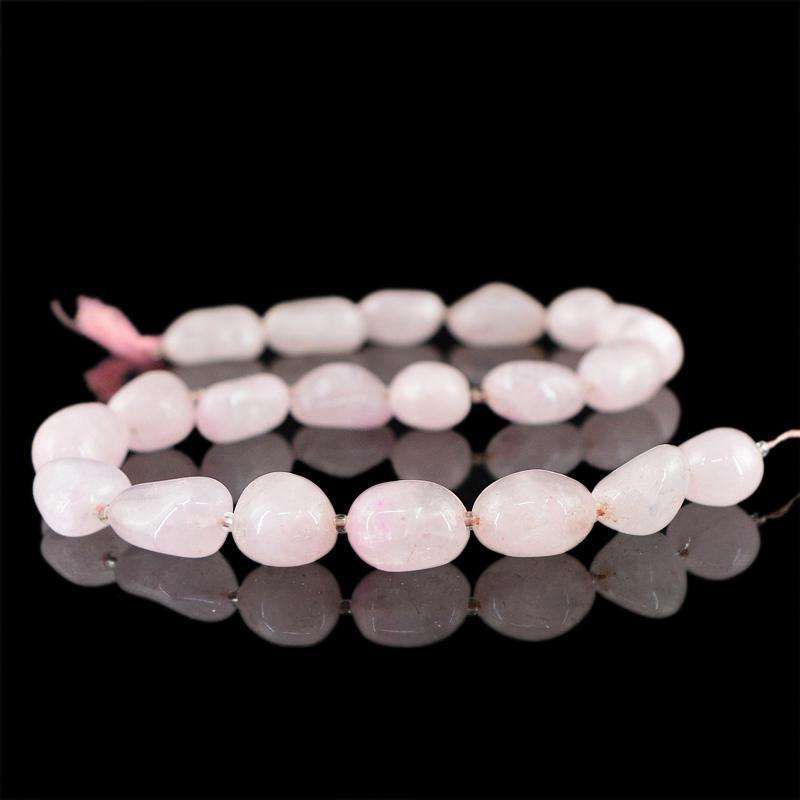 gemsmore:Pink Rose Quartz Beads Strand Natural Untreated