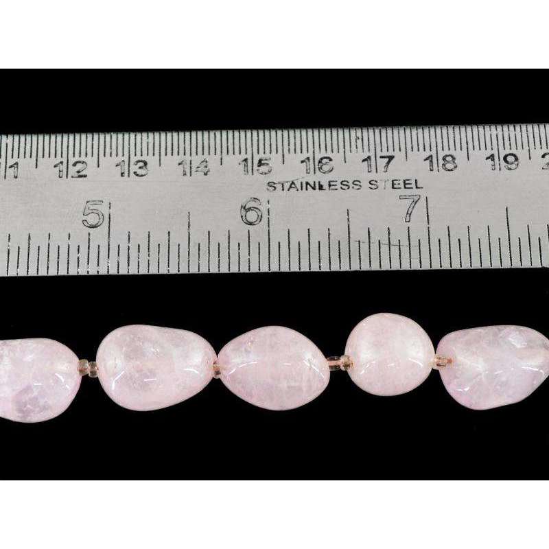 gemsmore:Pink Rose Quartz Beads Strand Natural Untreated