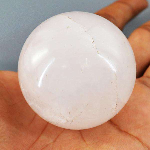 gemsmore:Pink Rose Quartz Carved Reiki Crystal Healing Sphere