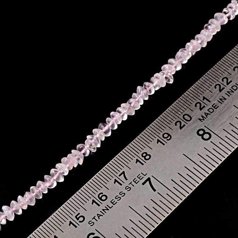 gemsmore:Pink Rose Quartz Drilled Beads Strand - Natural Untreated