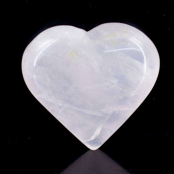 gemsmore:Pink Rose Quartz Hand Carved Heart Shape Cabochon