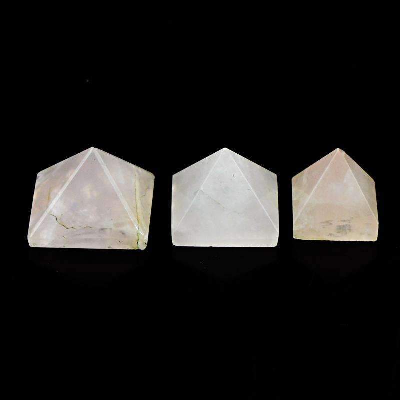 gemsmore:Pink Rose Quartz Healing Pyramid Gemstone Lot Natural Unheated