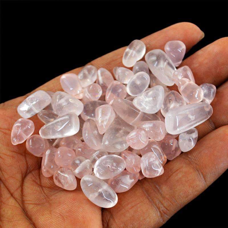 gemsmore:Pink Rose Quartz Tear Drop Beads Lot - Natural Drilled