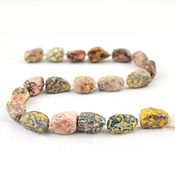 gemsmore:Poppy Jasper Beads Strand - Natural Drilled