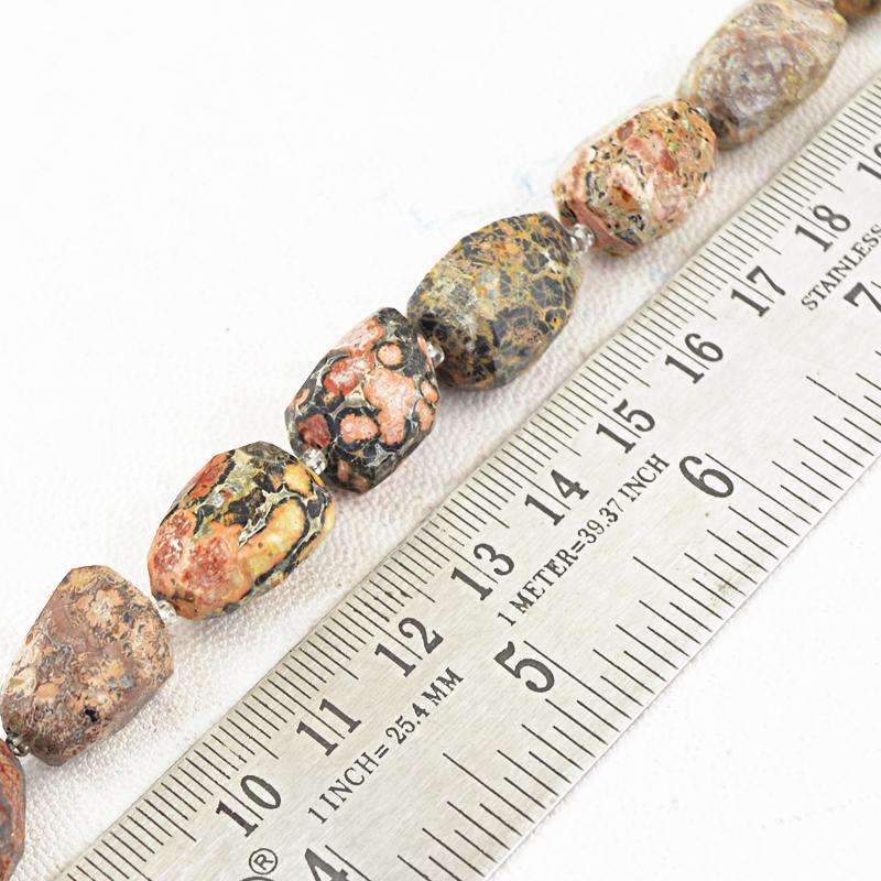 gemsmore:Poppy Jasper Beads Strand - Natural Drilled