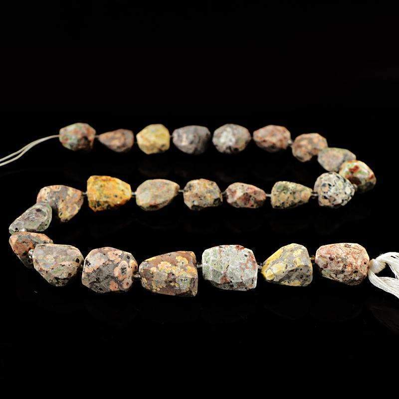 gemsmore:Poppy Jasper Beads Strand Natural Faceted Drilled