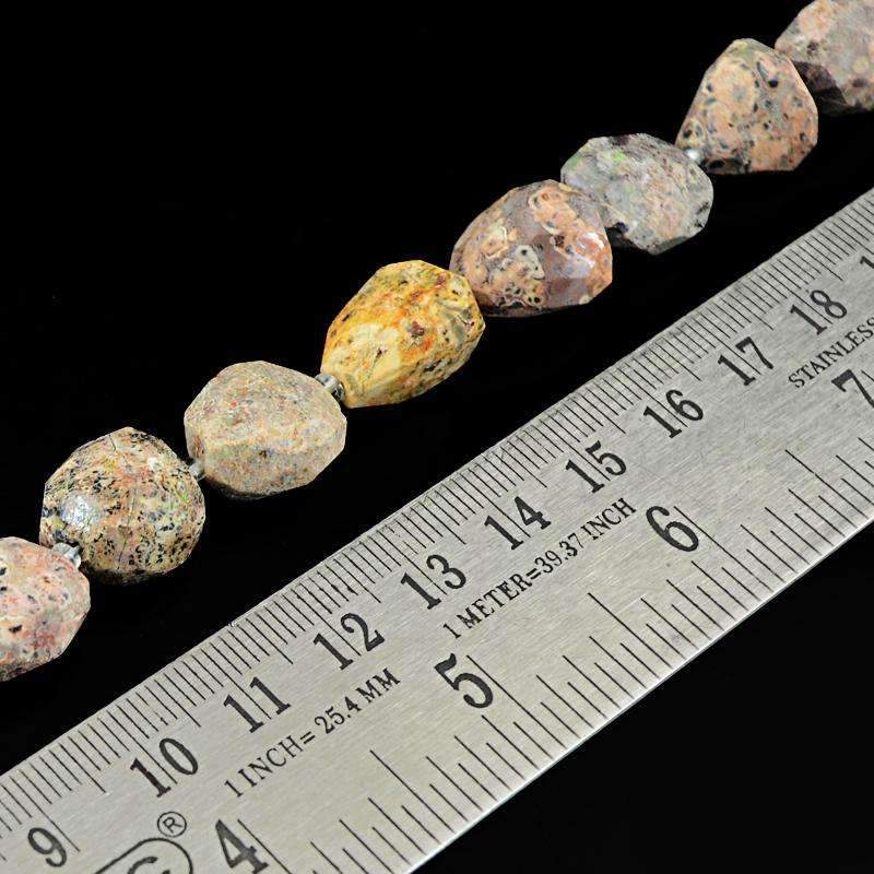gemsmore:Poppy Jasper Beads Strand Natural Faceted Drilled