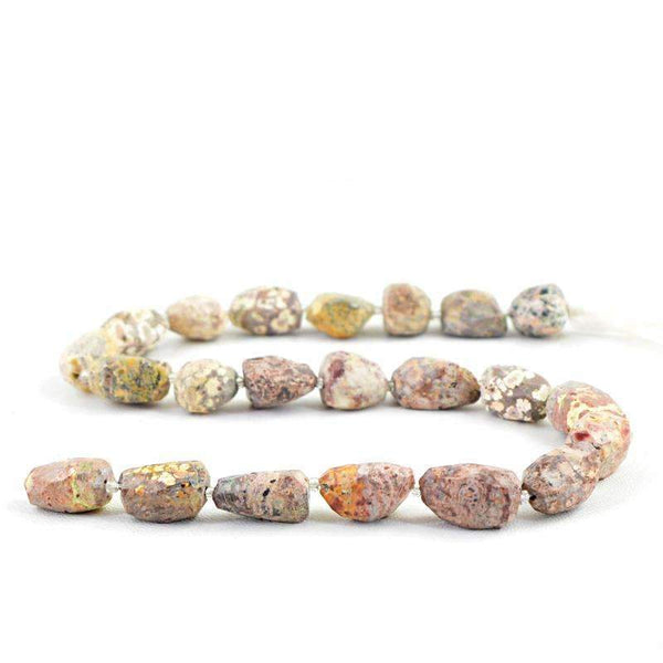 gemsmore:Poppy Jasper Beads Strand Natural Faceted Drilled