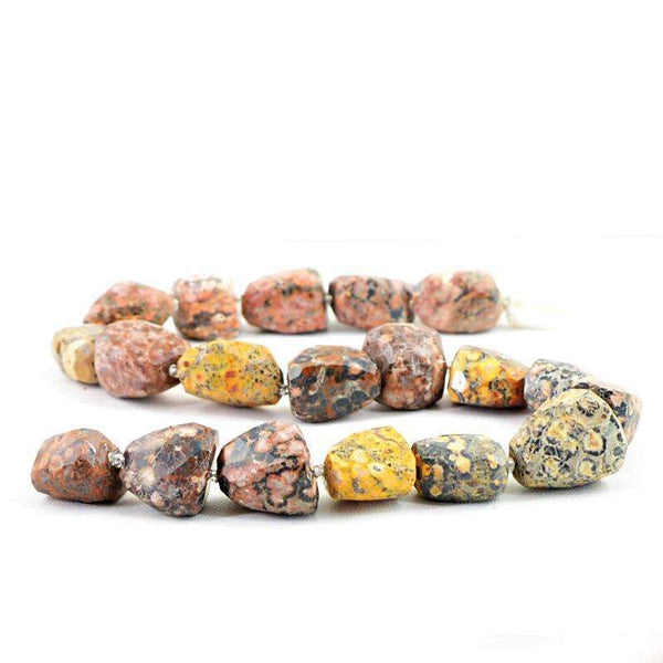 gemsmore:Poppy Jasper Beads Strand Natural Faceted Drilled