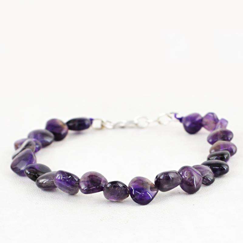 gemsmore:Purple Amethyst Beads Bracelet - Natural Pear Shape