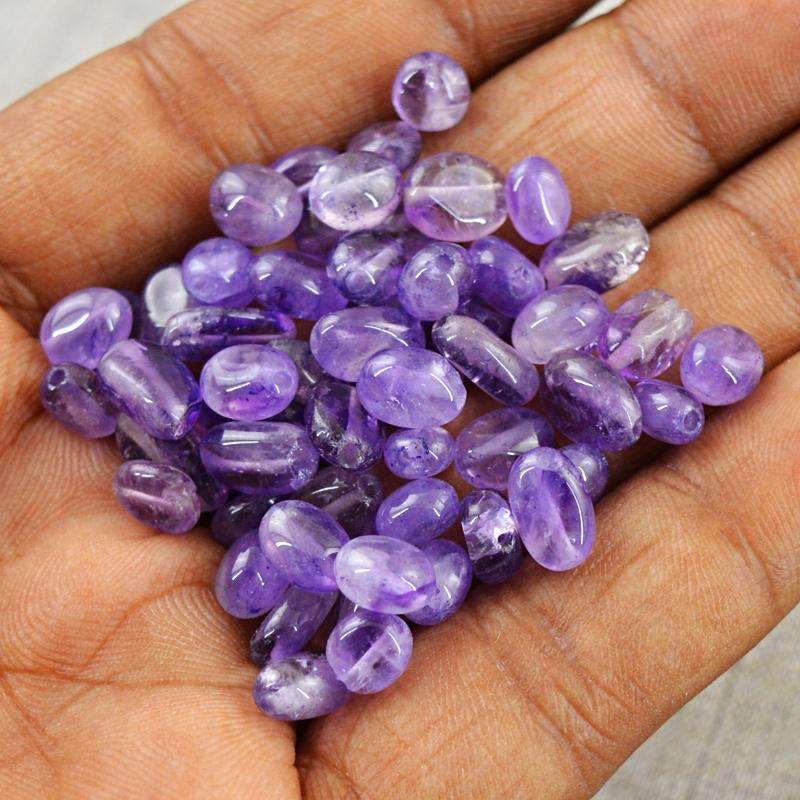 gemsmore:Purple Amethyst Beads Lot - Natural Drilled
