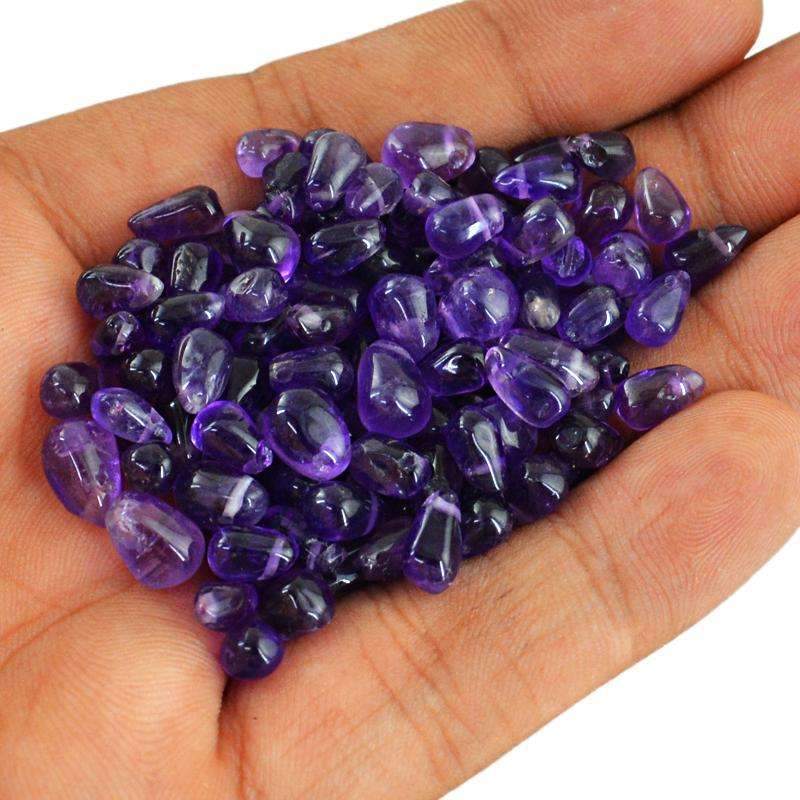 gemsmore:Purple Amethyst Beads Lot - Natural Drilled