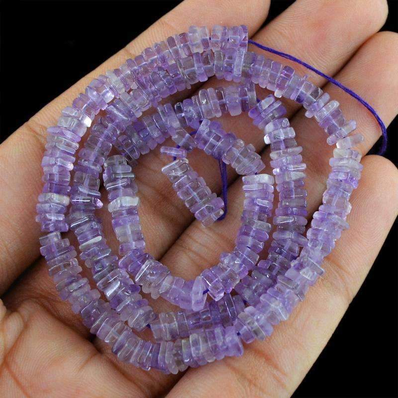 gemsmore:Purple Amethyst Beads Strand - Natural Drilled