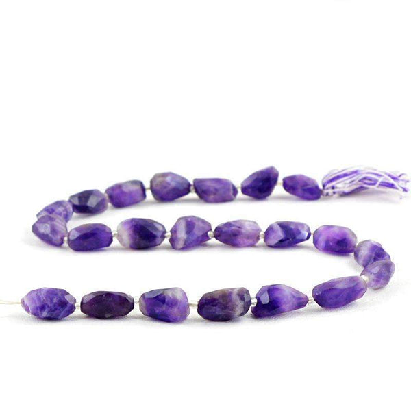 gemsmore:Purple Amethyst Beads Strand - Natural Faceted Drilled