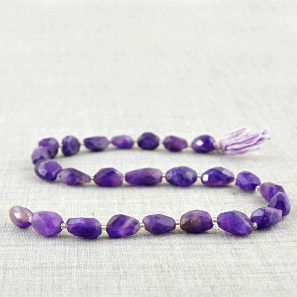 gemsmore:Purple Amethyst Beads Strand Natural Faceted Drilled