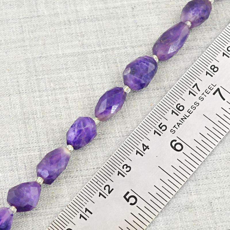 gemsmore:Purple Amethyst Beads Strand Natural Faceted Drilled