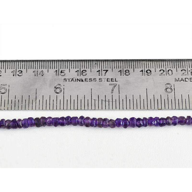 gemsmore:Purple Amethyst Drilled Beads Strand Natural Round Shape Faceted