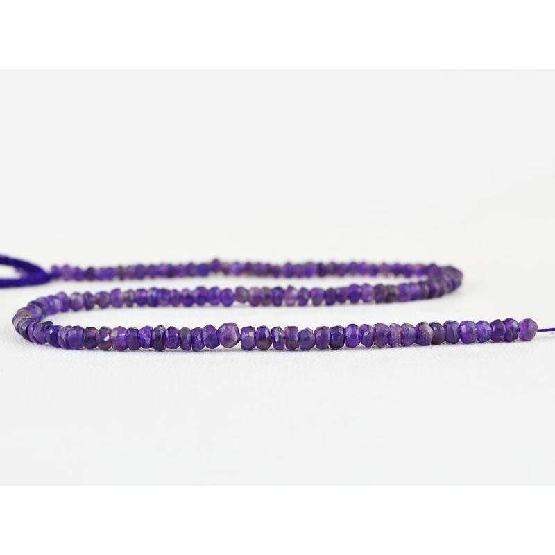 gemsmore:Purple Amethyst Drilled Beads Strand Natural Round Shape Faceted