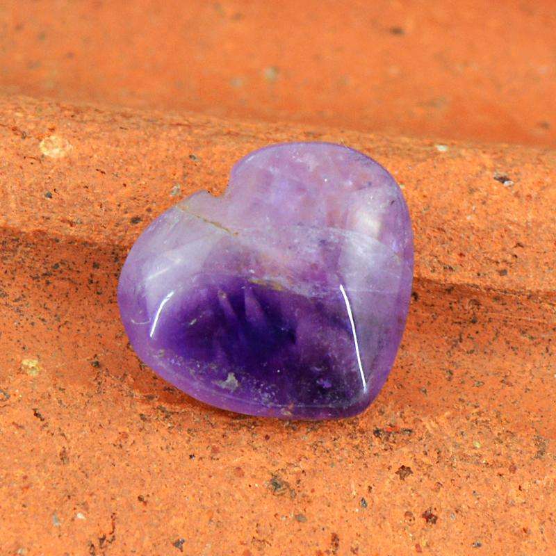 gemsmore:Purple Amethyst Gemstone Natural Heart Shape Untreated