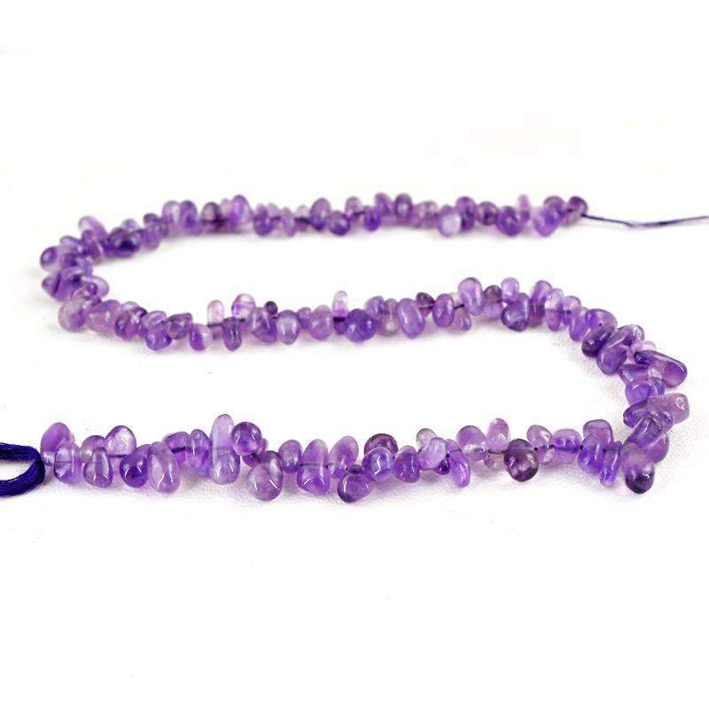 gemsmore:Purple Amethyst Tear Drop Beads Strand - Natural Drilled