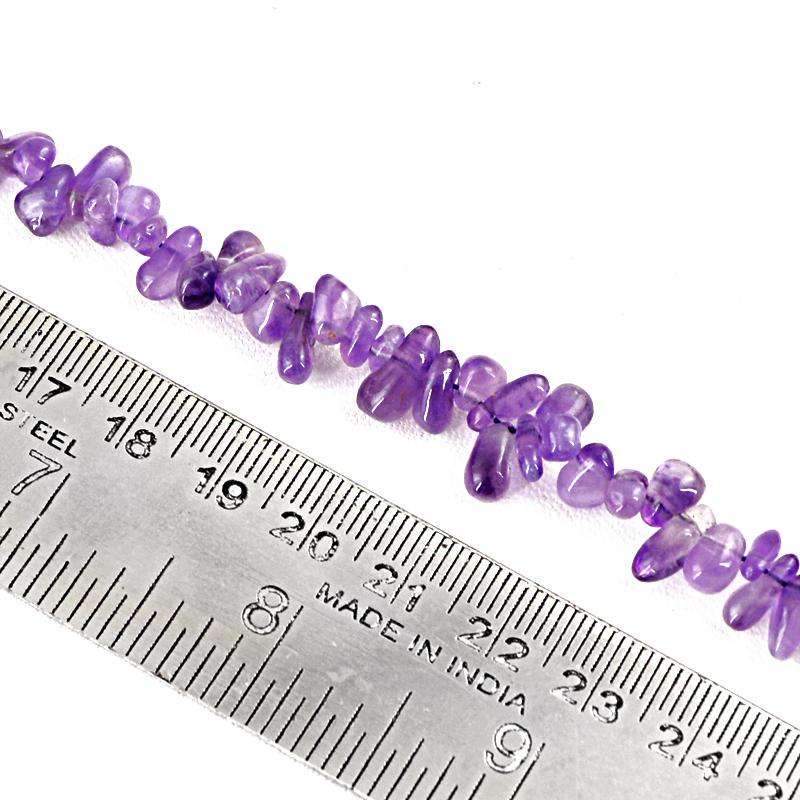 gemsmore:Purple Amethyst Tear Drop Beads Strand - Natural Drilled