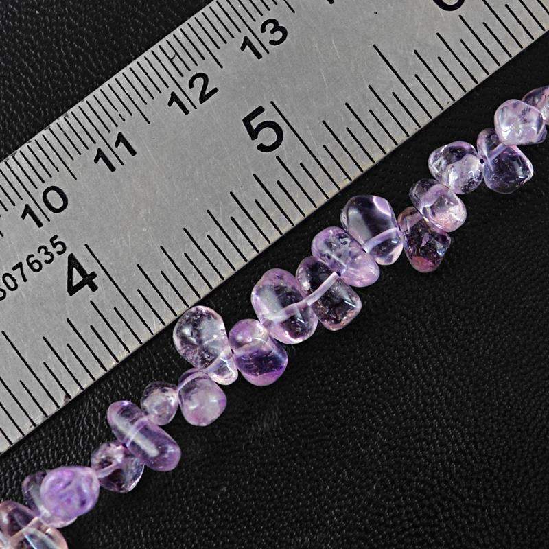 gemsmore:Purple Amethyst Tear Drop Beads Strand - Natural Drilled