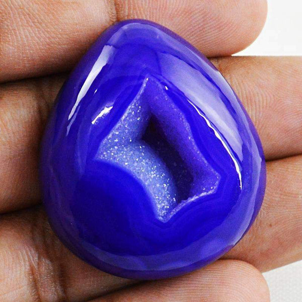 gemsmore:Purple Druzy Onyx Gemstone - Natural Pear Shape