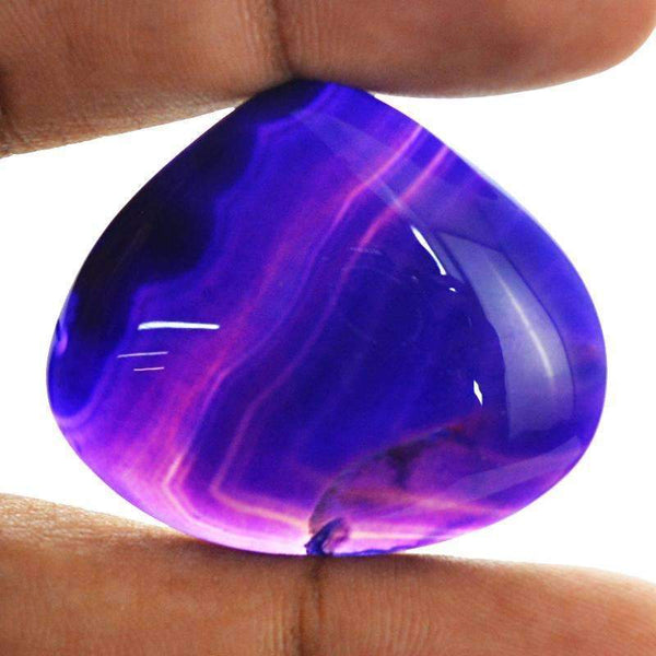 gemsmore:Purple Striped Onyx Gemstone Natural Pear Shape