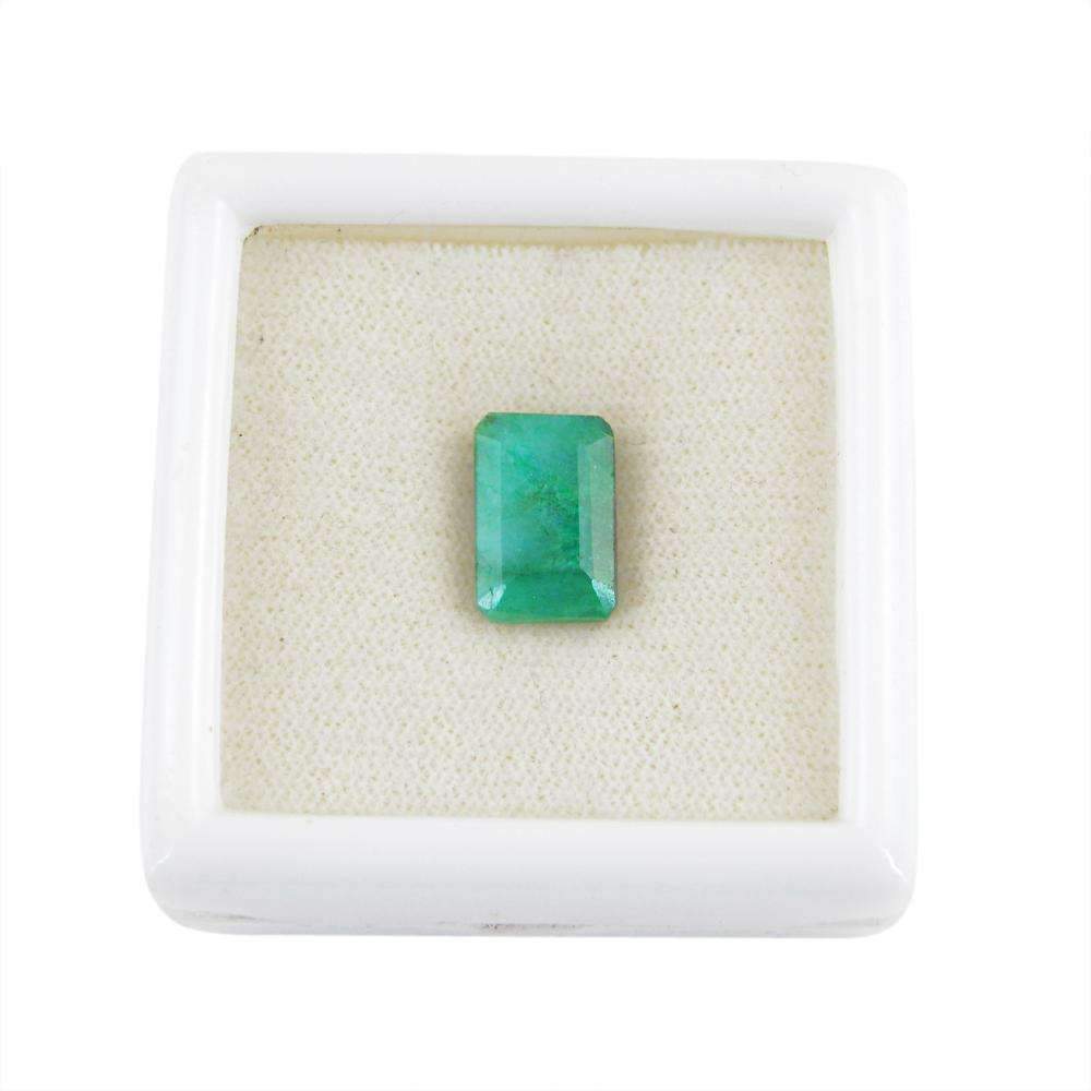 gemsmore:Rectangular Shape Green Emerald Gemstone Earth Mined Faceted