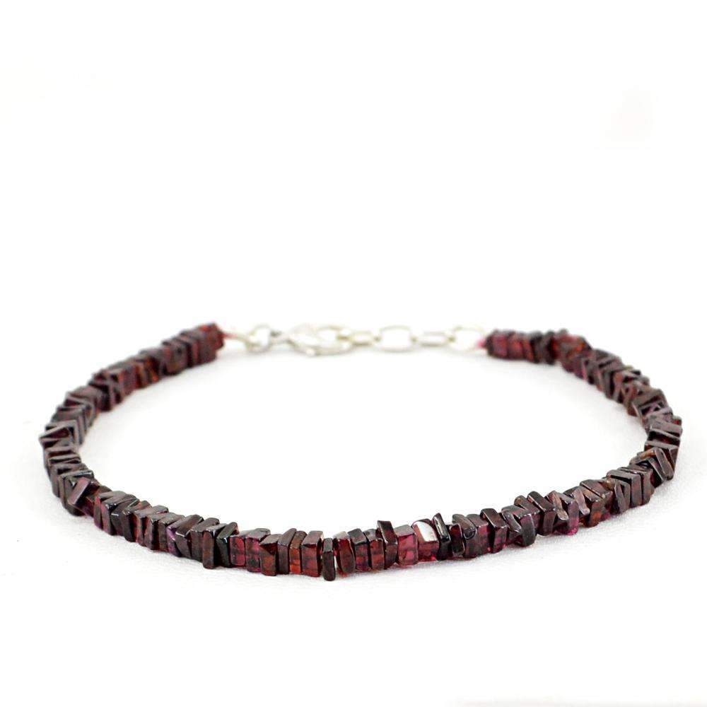 gemsmore:Red Garnet Bracelet Natural Untreated Beads