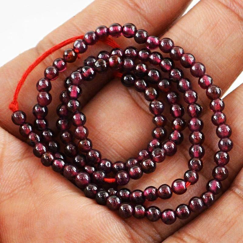 gemsmore:Red Garnet Strand Natural Untreated Round Shape Beads